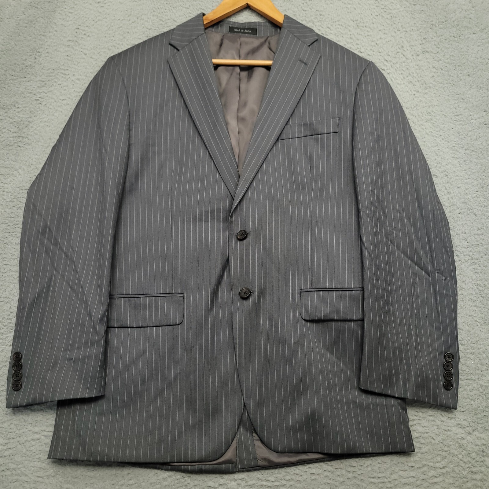 Lauren Ralph Lauren Men's 42r (43) Blazer Jacket Gray Stripe 100% Wool